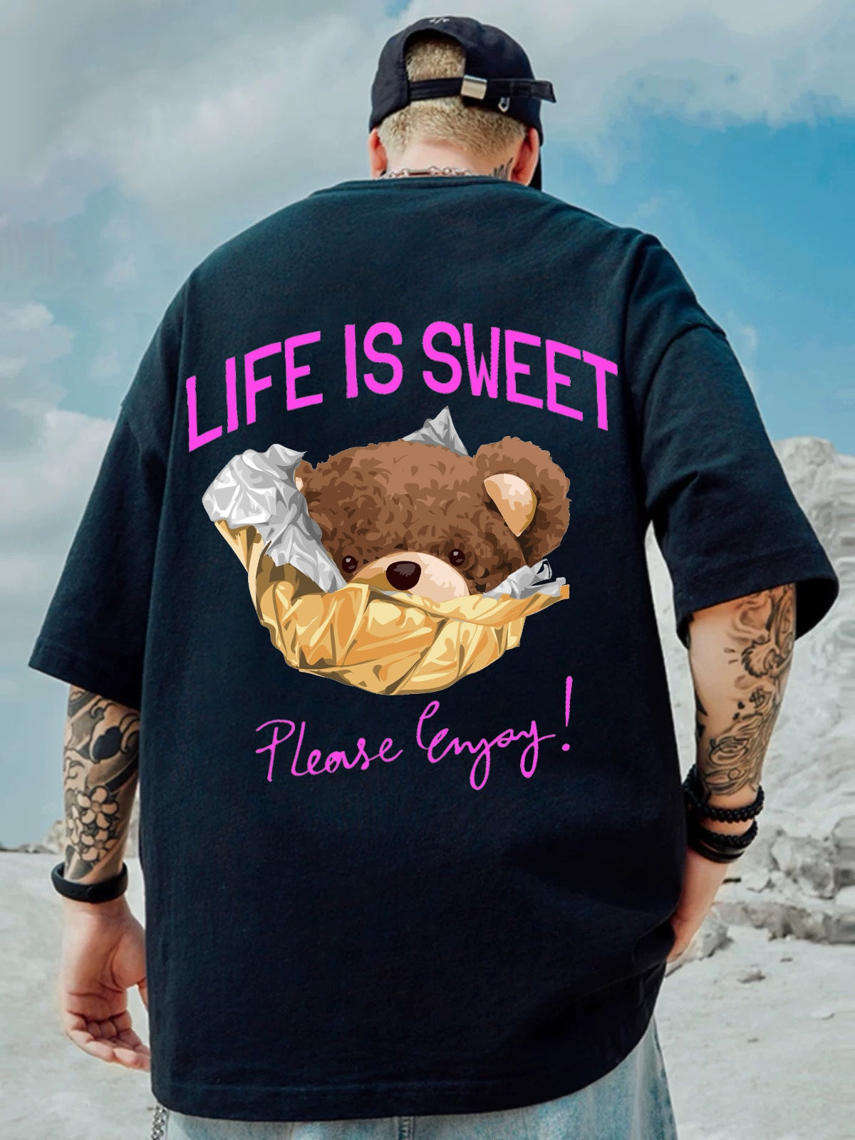 Oversized T-shirt : “Life is Sweet”