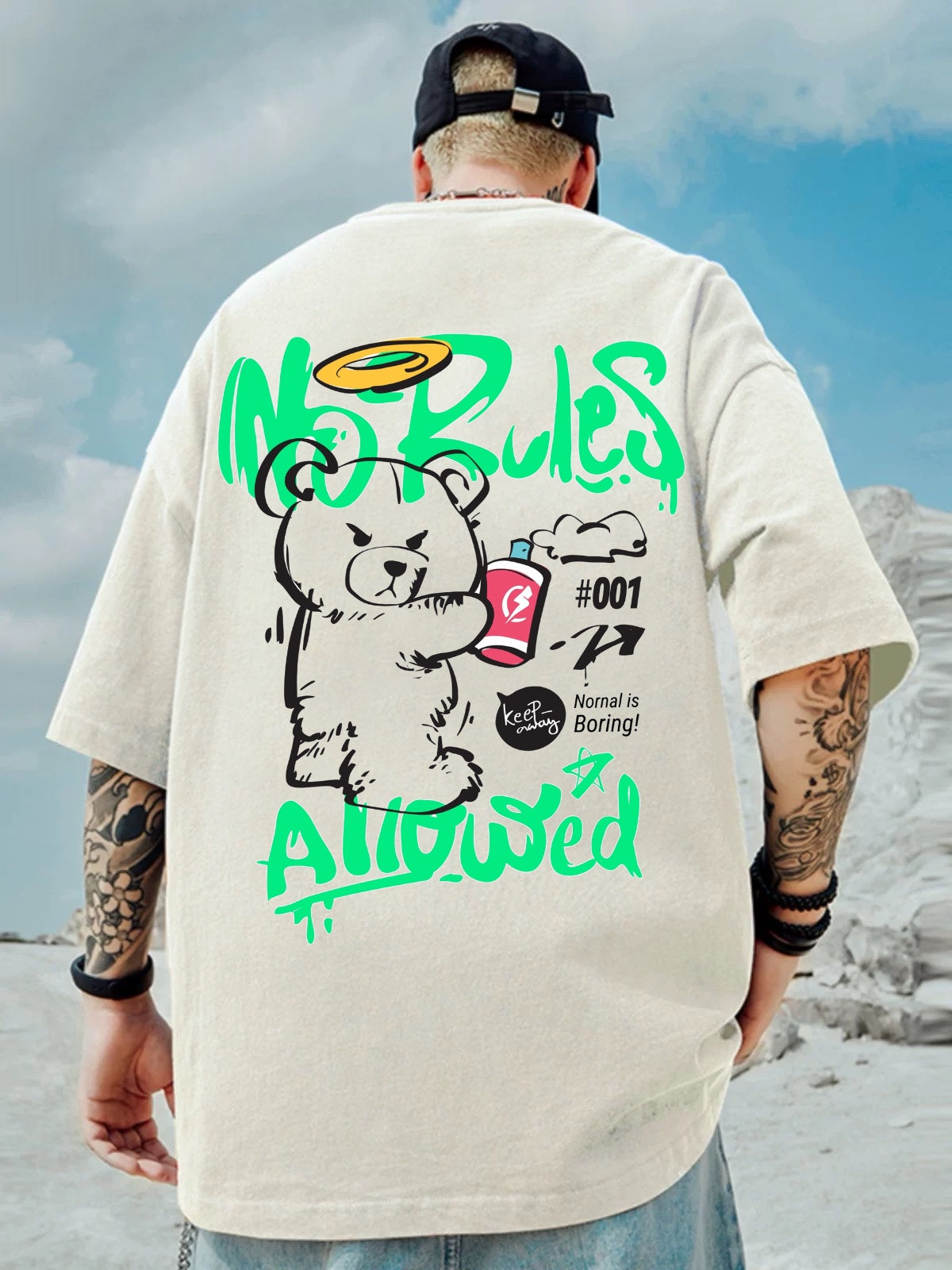 Oversized T-shirt : “No Rules Allowed”