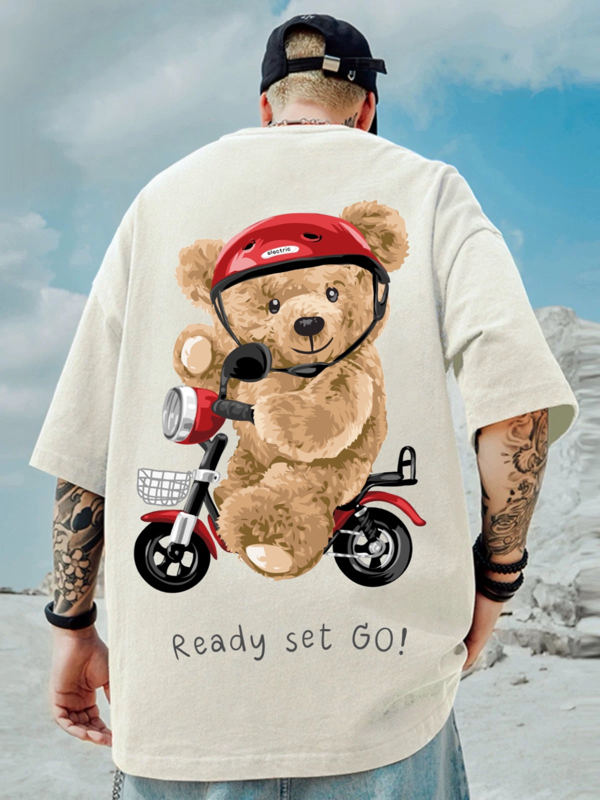 Oversized T-shirt : “Ready Set GO!”