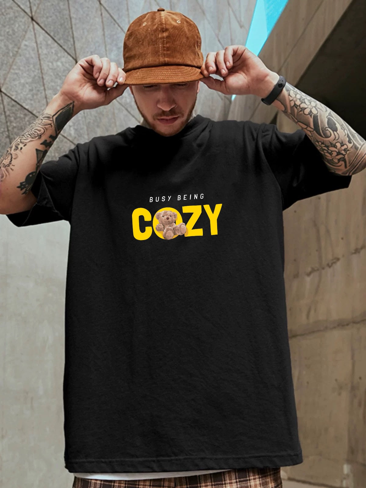 Oversized T-shirt : “Busy Being Cozy”