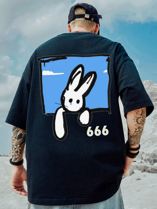 Oversized T-shirt : “Blue Rabbit 666”