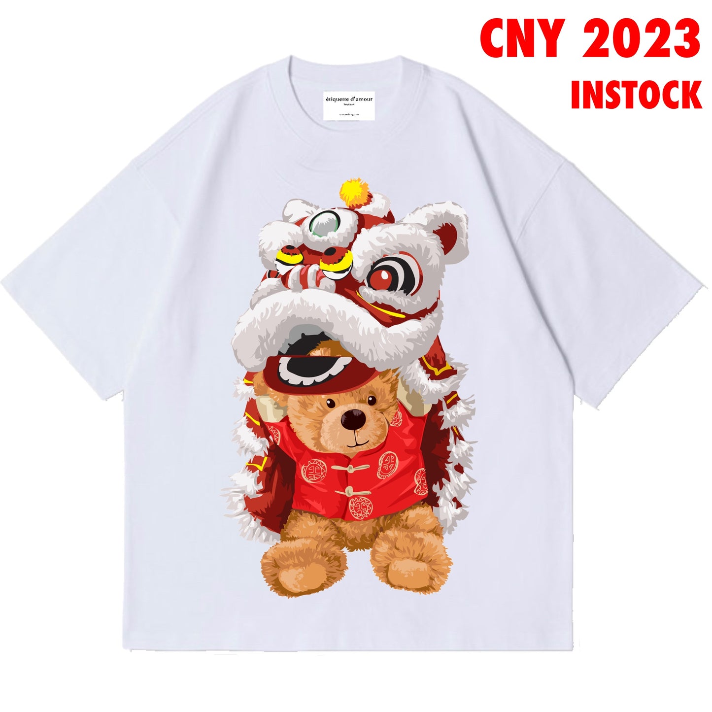 Lion Dance Teddy Bear MJ White Top (XL)