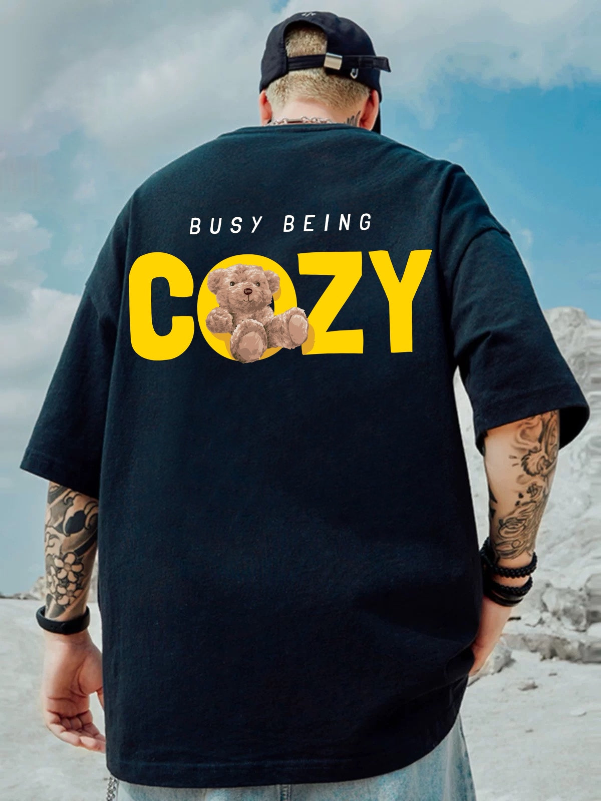 Oversized T-shirt : “Busy Being Cozy”