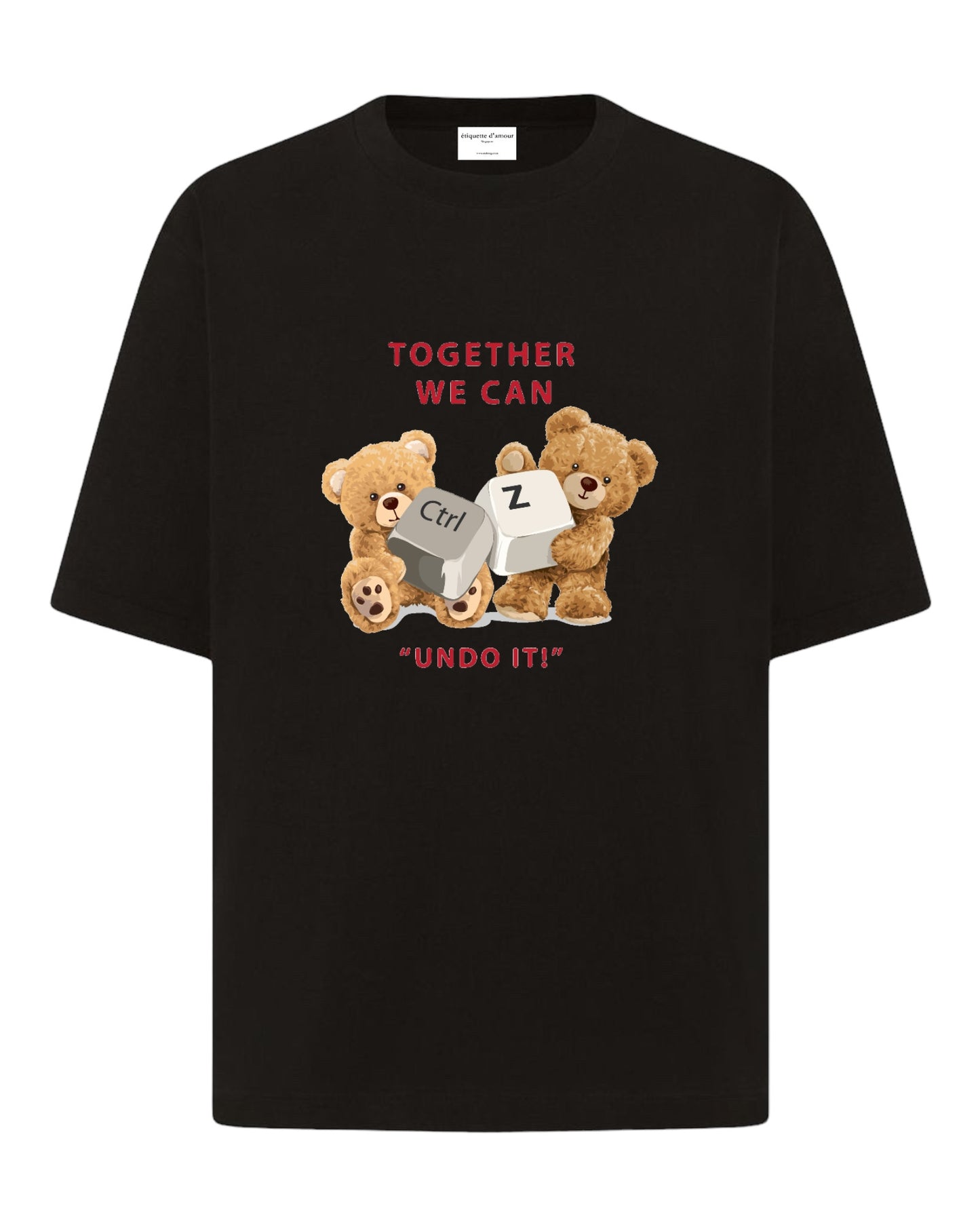 "Ctrl + Z Bears: Erase and Embrace" Unisex Oversized T-Shirt