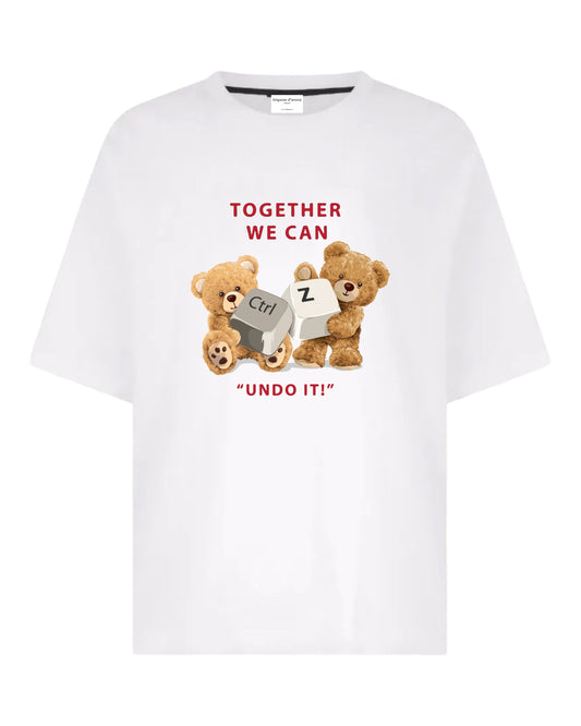 "Ctrl + Z Bears: Erase and Embrace" Unisex Oversized T-Shirt
