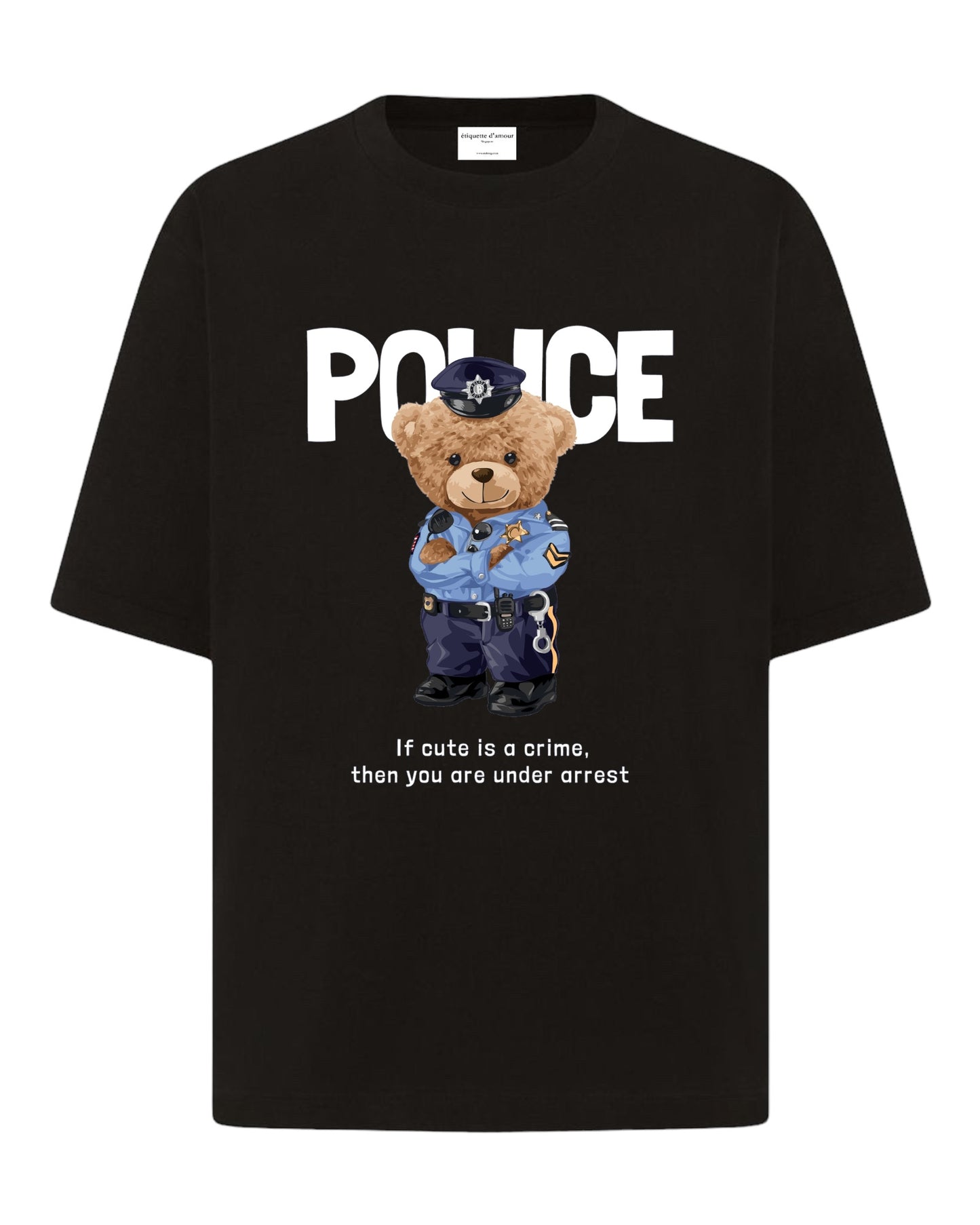 "Cuff 'Em Cuties: Teddy's Patrol" Unisex Oversized T-Shirt