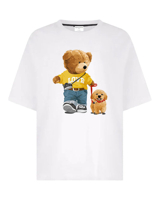 "Teddy's Canine Companion" Unisex Oversized T-Shirt