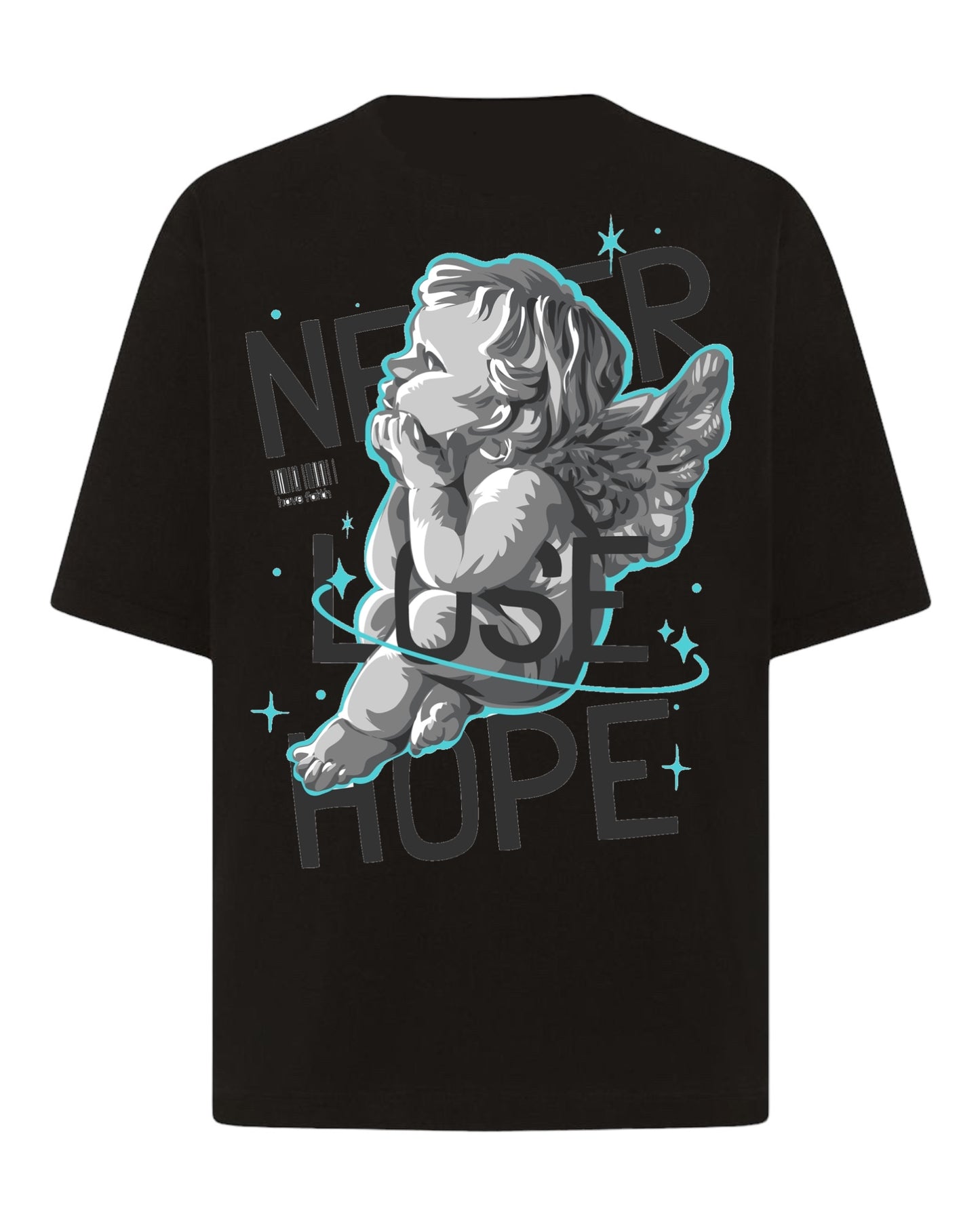 "Hopeful Halos: Angel's Reflection" Unisex Oversized T-Shirt