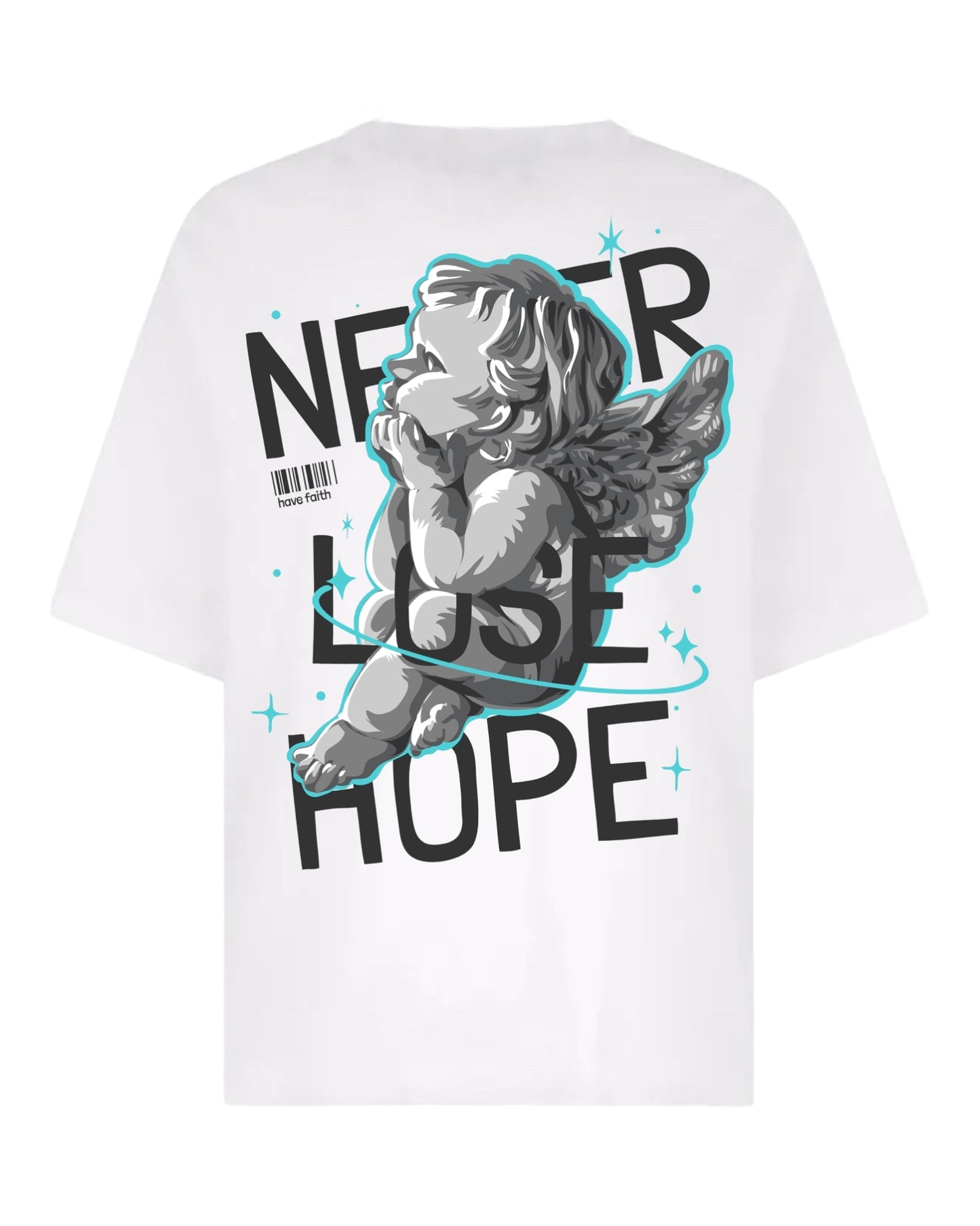 "Hopeful Halos: Angel's Reflection" Unisex Oversized T-Shirt