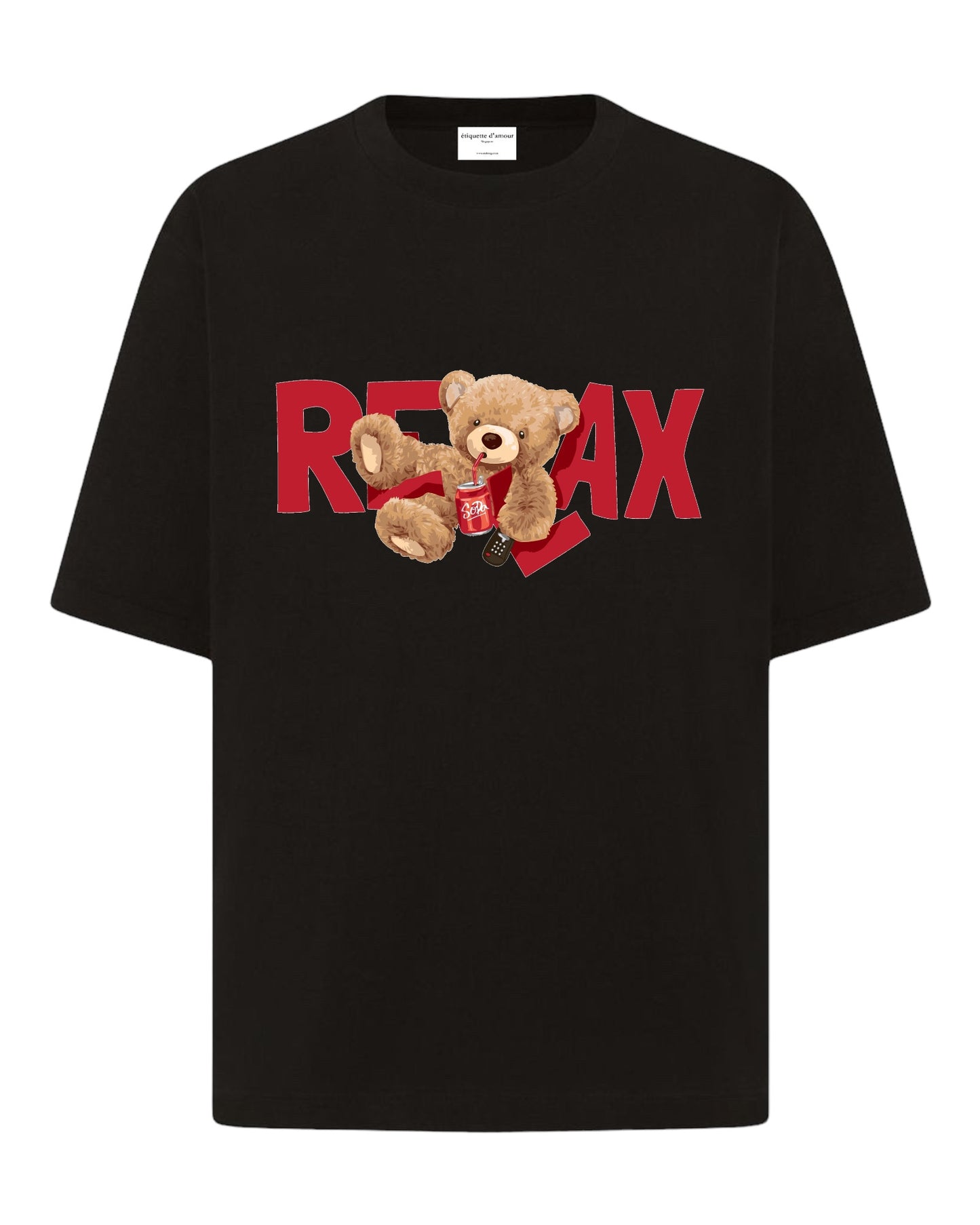 "Fizz & Relax: Teddy's Cola Break" Unisex Oversized T-Shirt