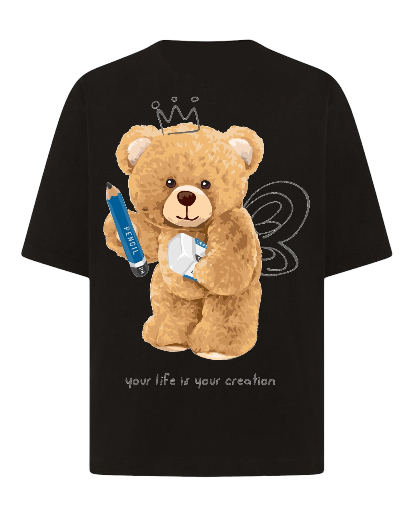 "Teddy's Skyward Scribbles" Unisex Oversized T-Shir