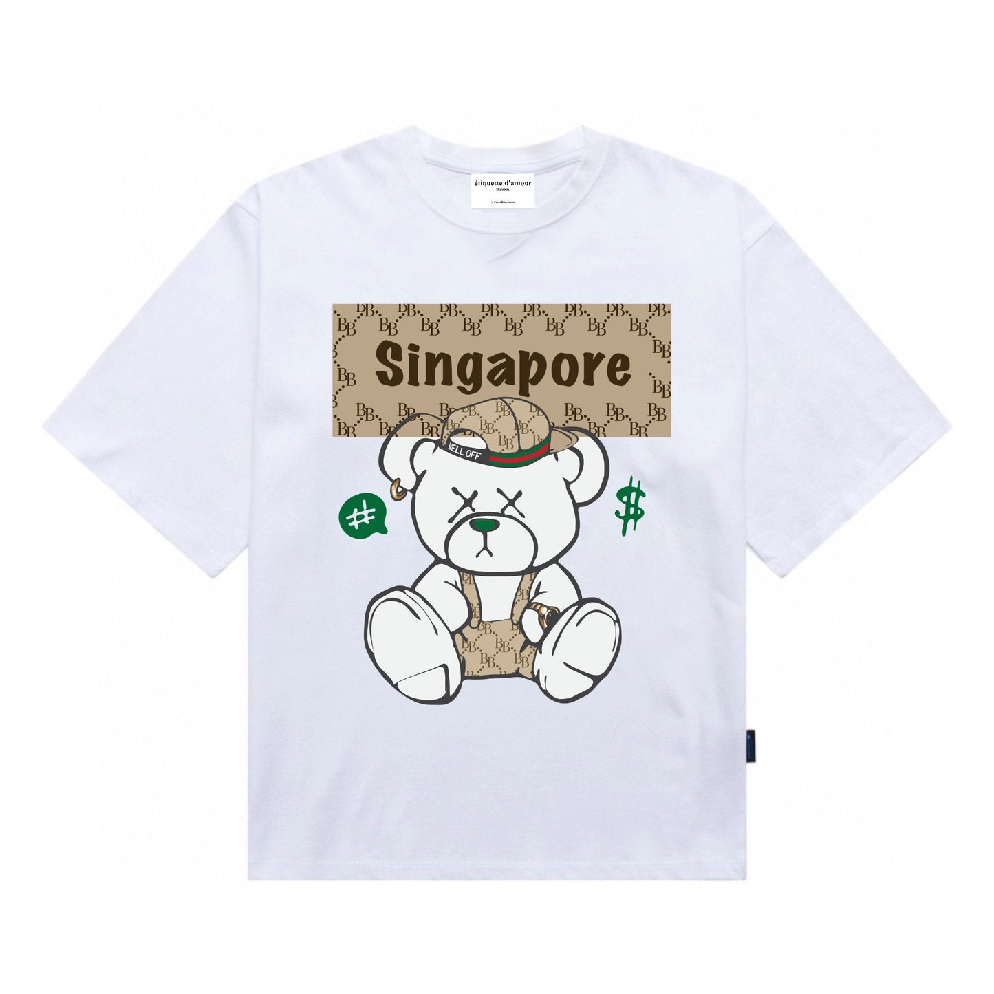 [étiquette d'amour] Singapore Bear Premium Oversize Tee
