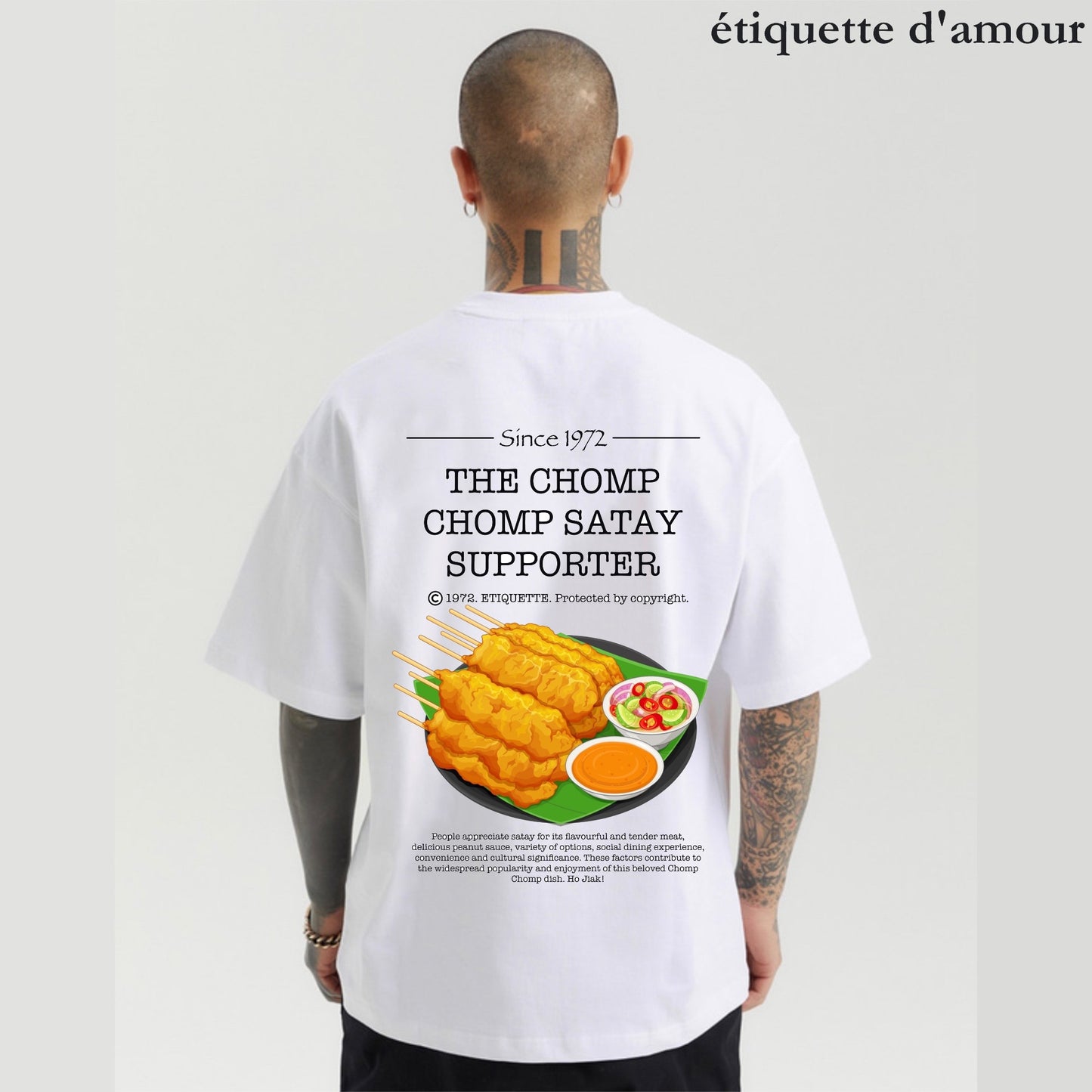 [étiquette d'amour] The Chomp Chomp Satay Supporter Premium Oversize Tee