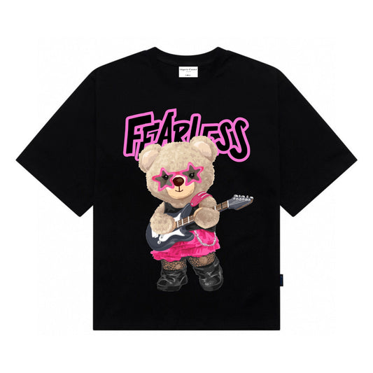 [étiquette d'amour] Fearless Black Pink Teddy Premium Oversize Tee