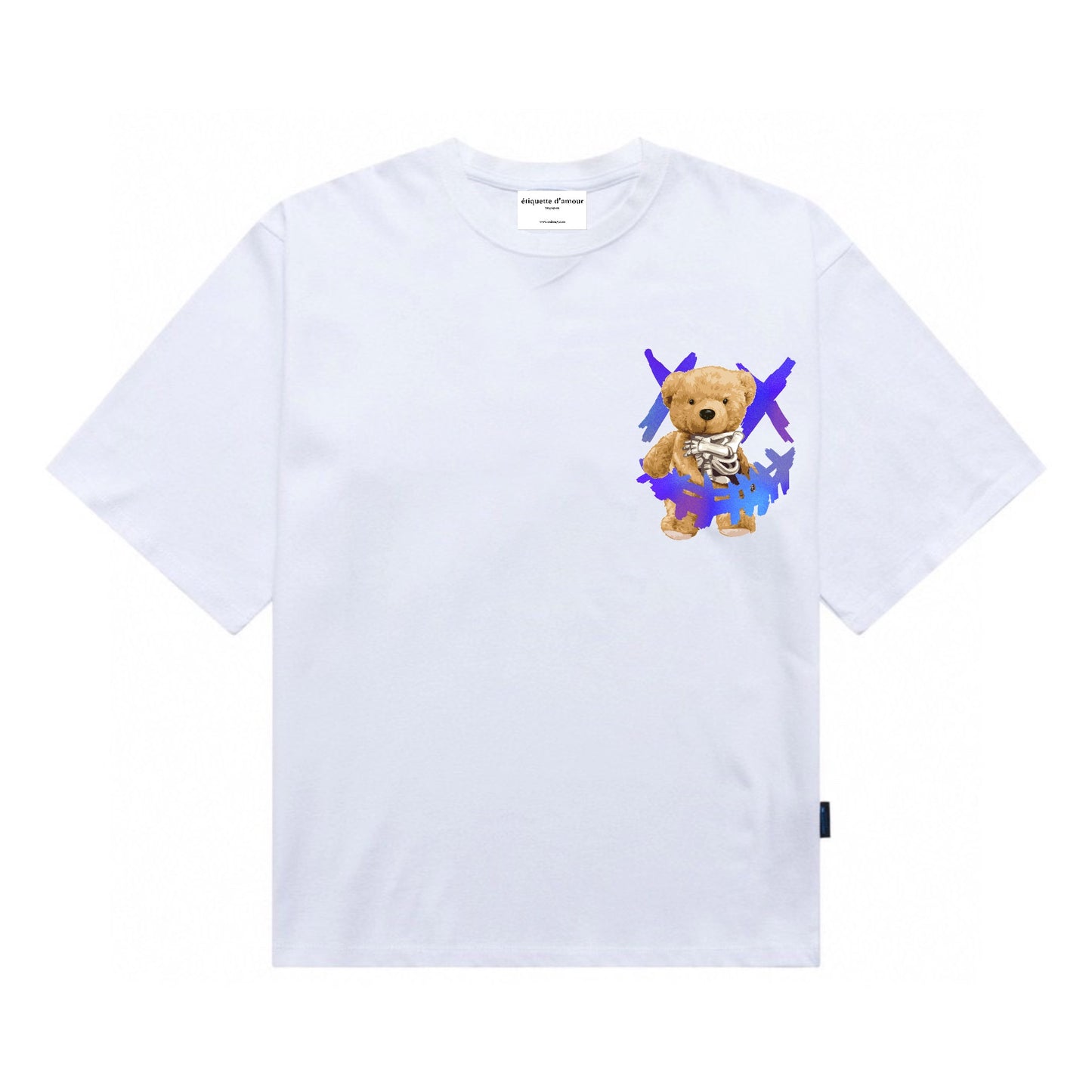 [étiquette d'amour] Smiley Clown Beneath Cover Teddy Premium Oversize Tee