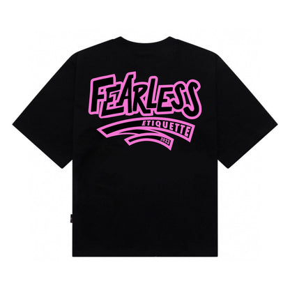 [étiquette d'amour] Fearless Black Pink Teddy Premium Oversize Tee