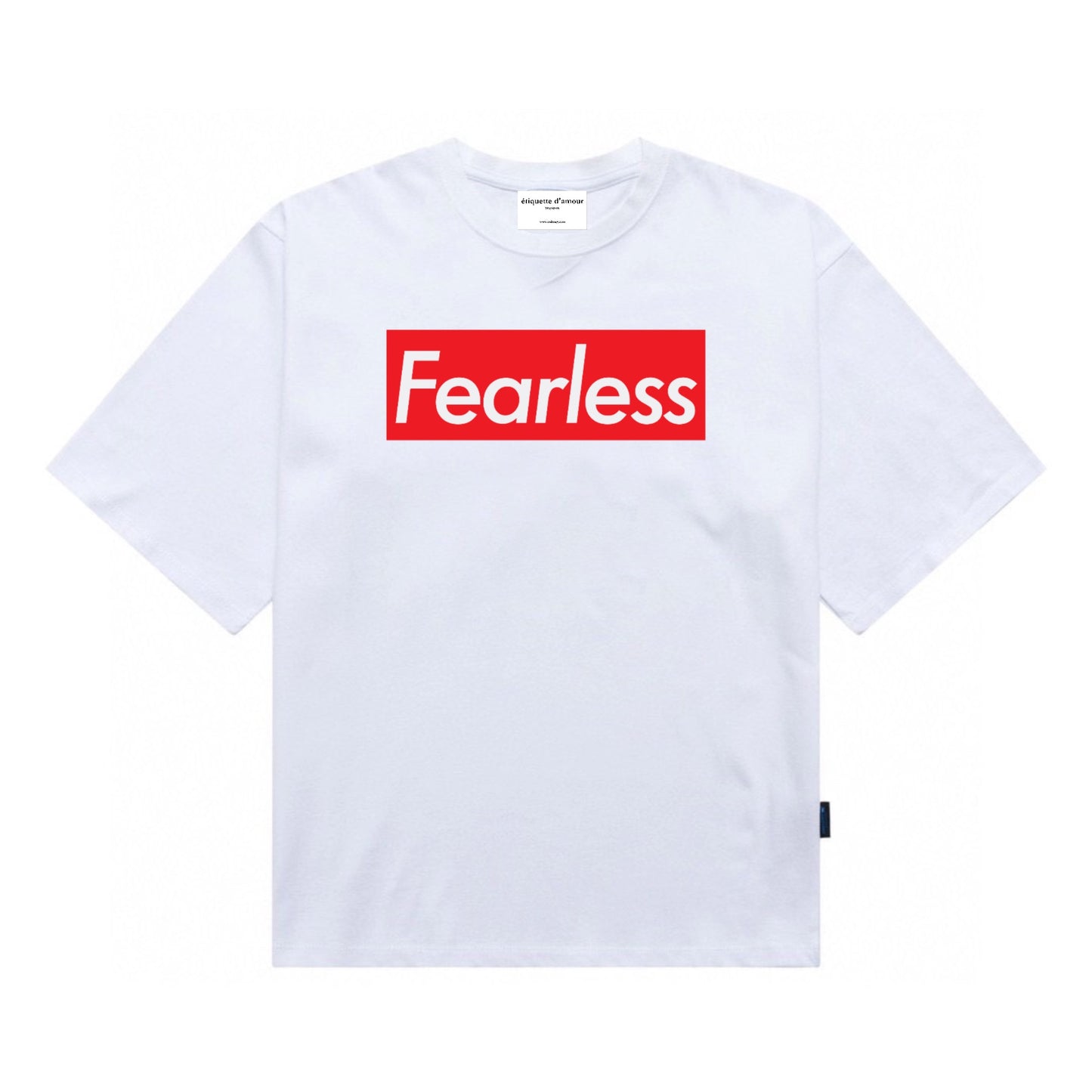 [étiquette d'amour] Fearless Red/White Basic Premium Oversize Tee