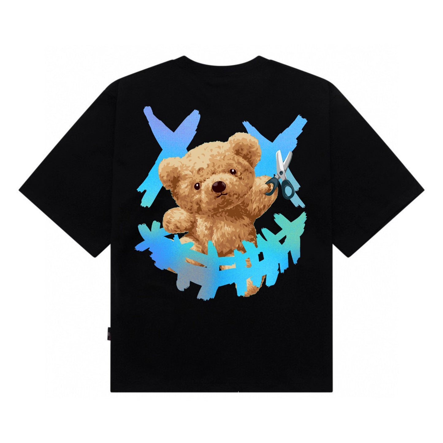 [étiquette d'amour] Smiley Clown Scissors Teddy Premium Oversize Tee