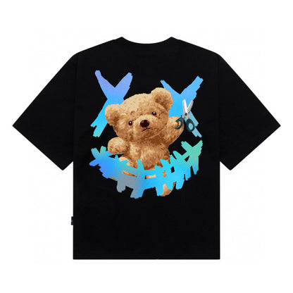 [étiquette d'amour] Smiley Clown Scissors Teddy Premium Oversize Tee