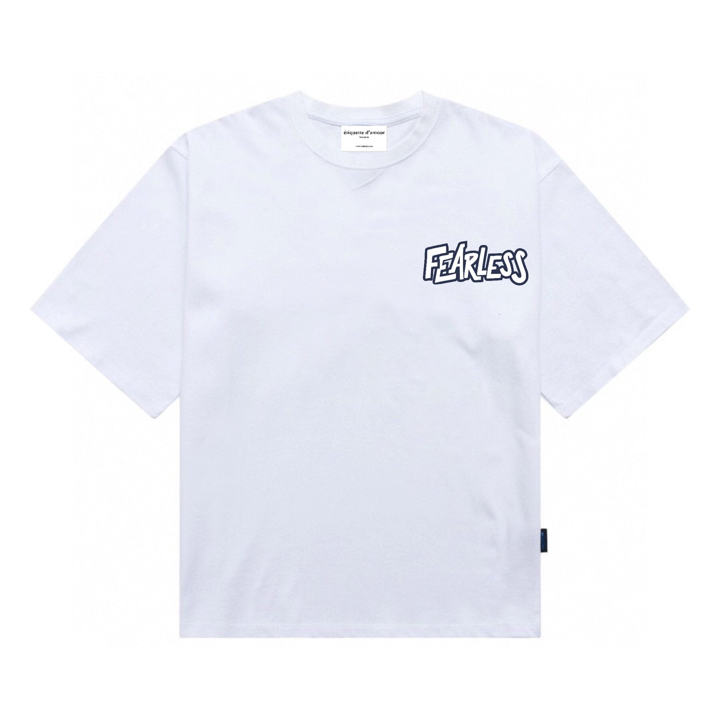 [étiquette d'amour] Fearless Blue/White Basic Premium Oversize Tee