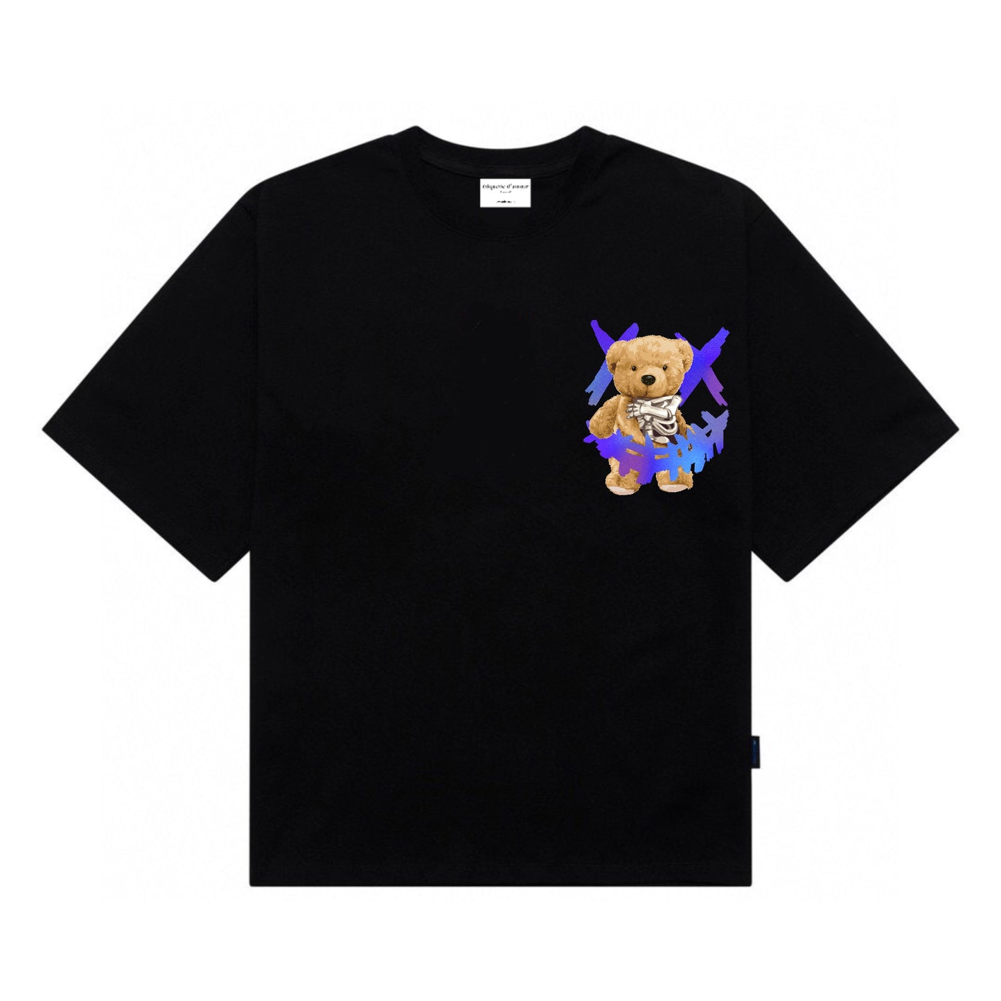 [étiquette d'amour] Smiley Clown Beneath Cover Teddy Premium Oversize Tee