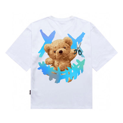 [étiquette d'amour] Smiley Clown Scissors Teddy Premium Oversize Tee