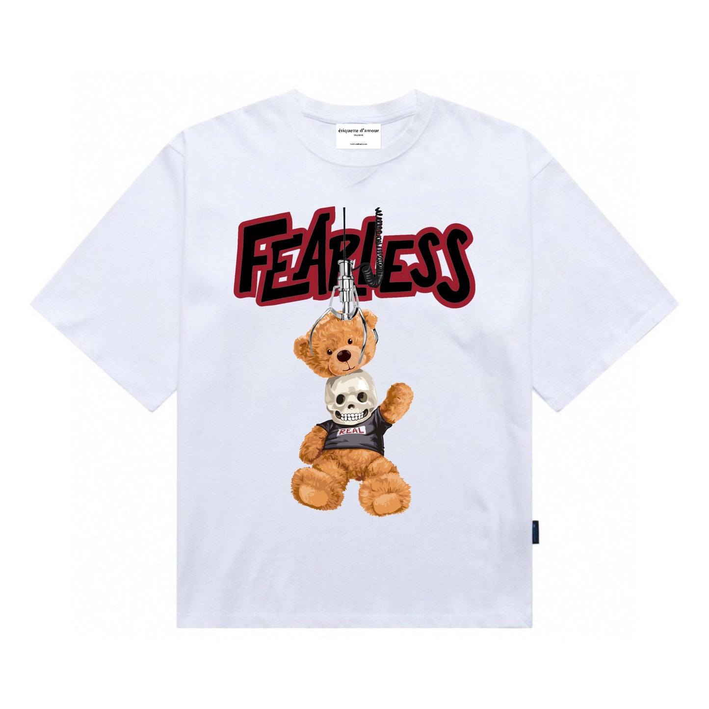 [étiquette d'amour] Fearless UFO Skull Teddy Premium Oversize Tee