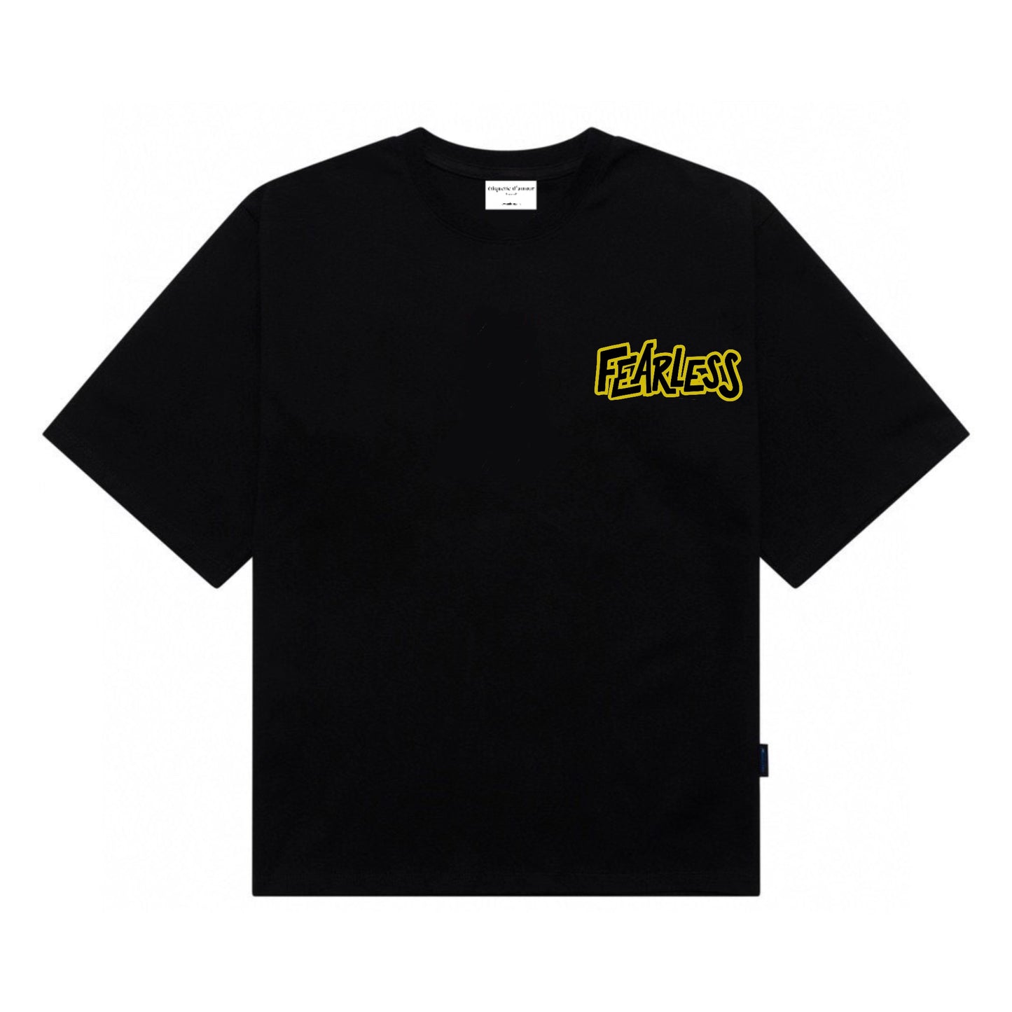 [étiquette d'amour] Fearless Yellow/Black Basic Premium Oversize Tee