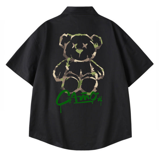 [etiquette d'amour] Camo Bear Relaxed Oversize Shirt