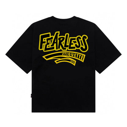 [étiquette d'amour] Fearless Yellow/Black Basic Premium Oversize Tee