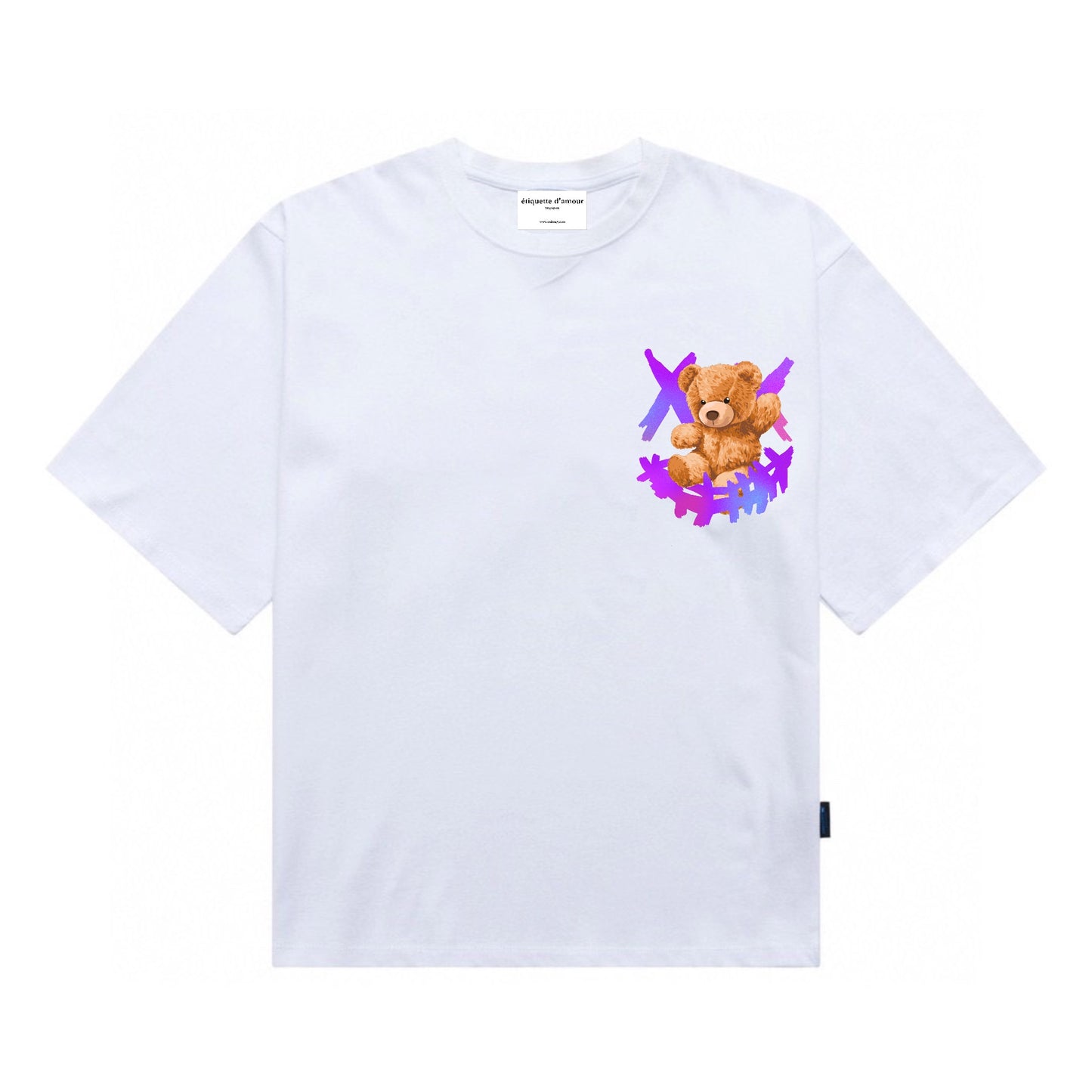 [étiquette d'amour] Smiley Clown Bare Teddy Premium Oversize Tee