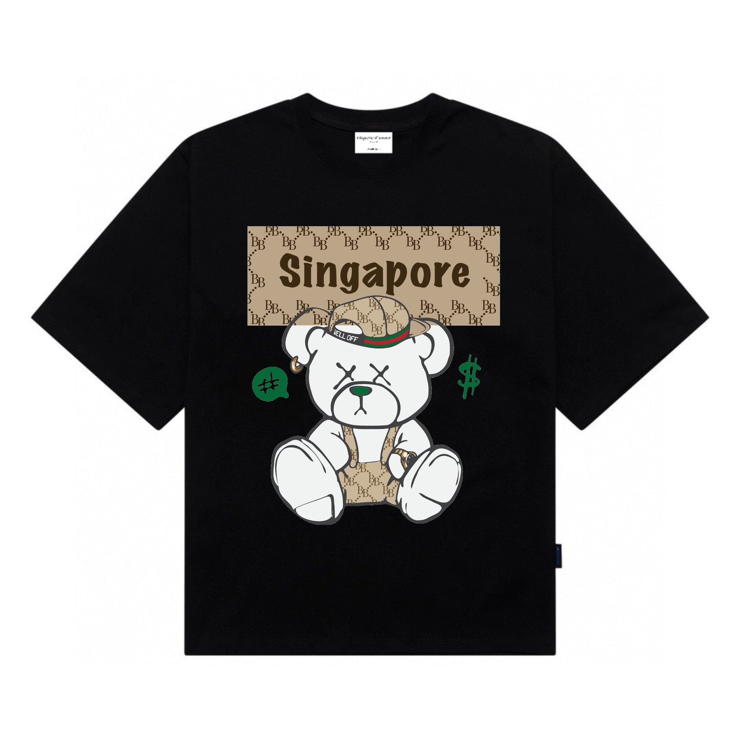 [étiquette d'amour] Singapore Bear Premium Oversize Tee