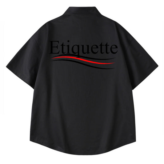 [etiquette d'amour] Political Waves Relaxed Oversize Shirt