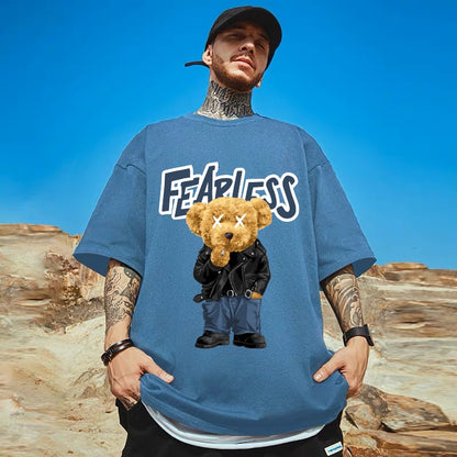 [étiquette d'amour] Fearless XX Smoking Teddy Premium Oversize Tee