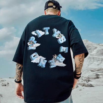 MOYAN - Dipty Seren Clouds Oversize Tee