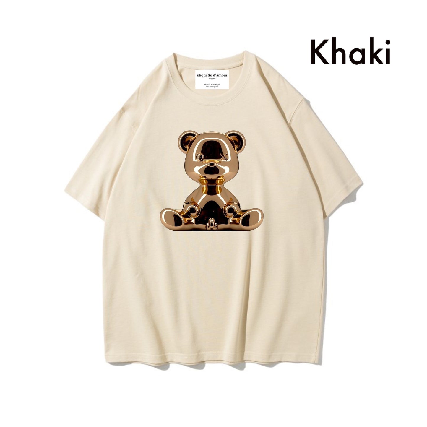 Etiquette Oversized T-Shirt - [0014] Golden Chrome Bear