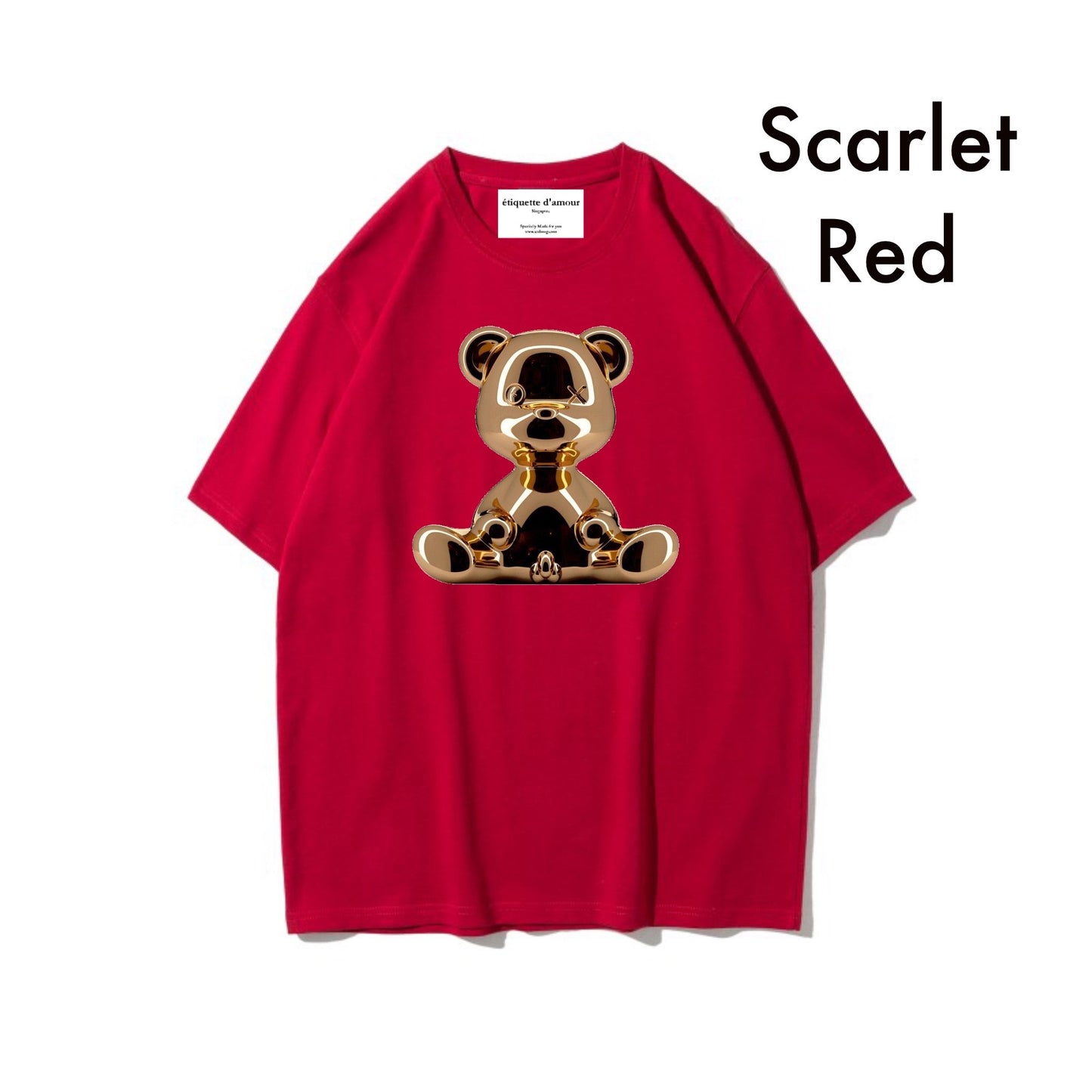 Etiquette Oversized T-Shirt - [0014] Golden Chrome Bear