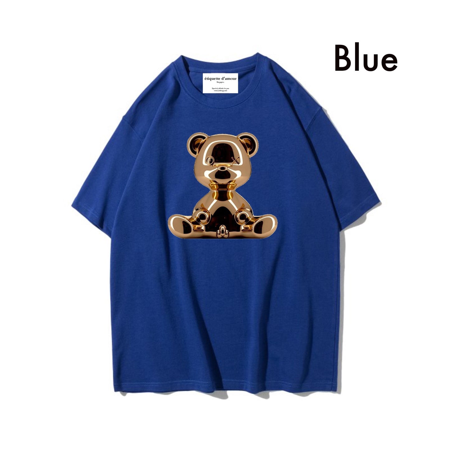 Etiquette Oversized T-Shirt - [0014] Golden Chrome Bear