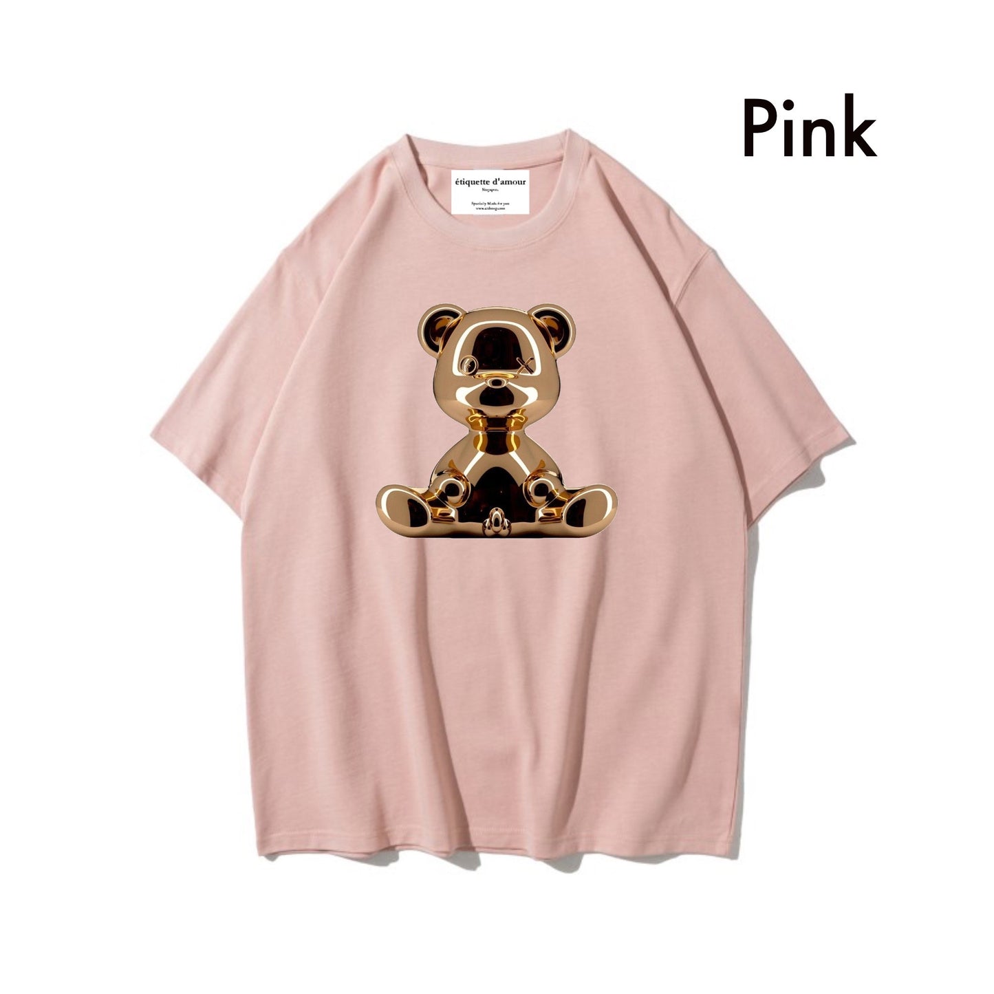 Etiquette Oversized T-Shirt - [0014] Golden Chrome Bear