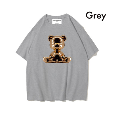 Etiquette Oversized T-Shirt - [0014] Golden Chrome Bear