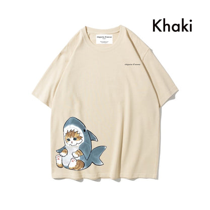 Etiquette Oversized T-Shirt - [0017] Meow Sharkie