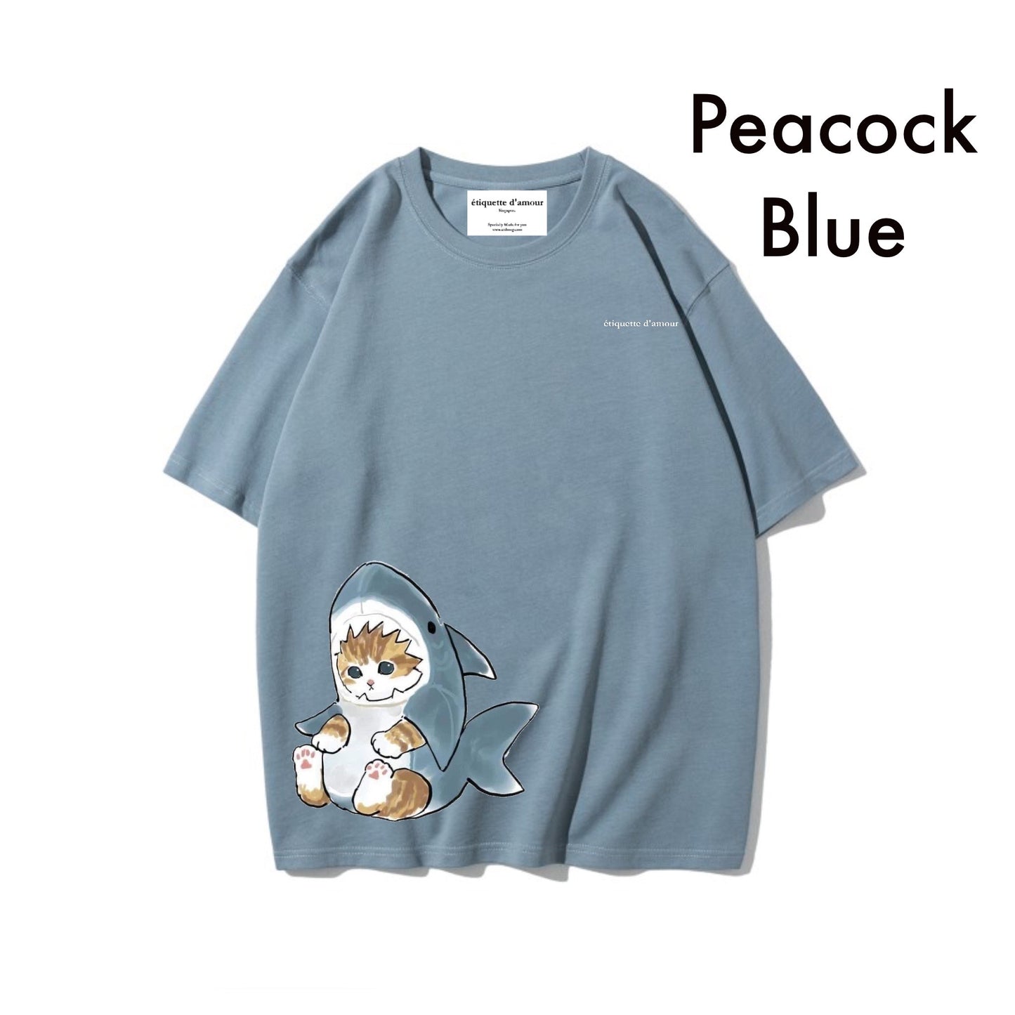 Etiquette Oversized T-Shirt - [0017] Meow Sharkie