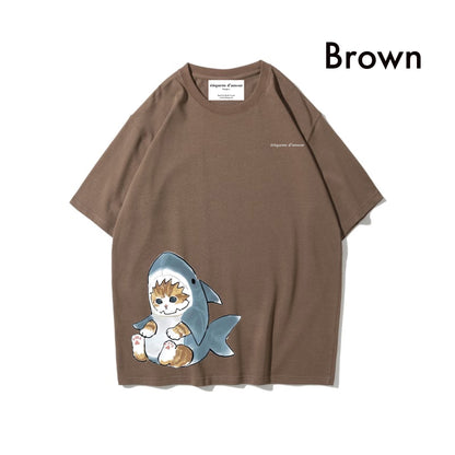 Etiquette Oversized T-Shirt - [0017] Meow Sharkie