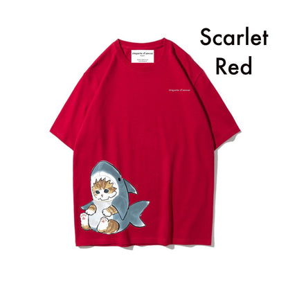 Etiquette Oversized T-Shirt - [0017] Meow Sharkie