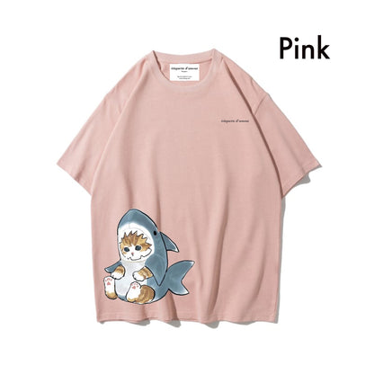 Etiquette Oversized T-Shirt - [0017] Meow Sharkie