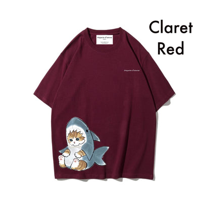 Etiquette Oversized T-Shirt - [0017] Meow Sharkie