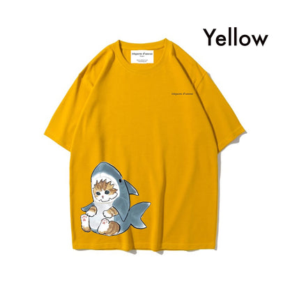 Etiquette Oversized T-Shirt - [0017] Meow Sharkie