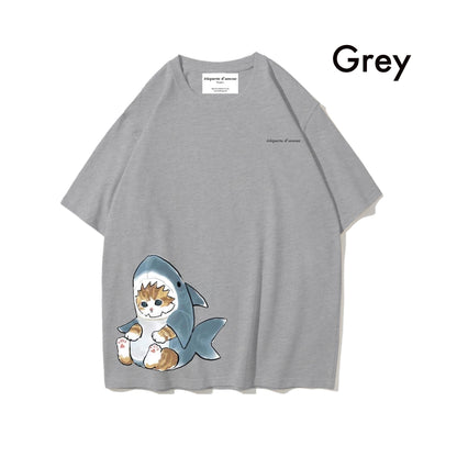 Etiquette Oversized T-Shirt - [0017] Meow Sharkie