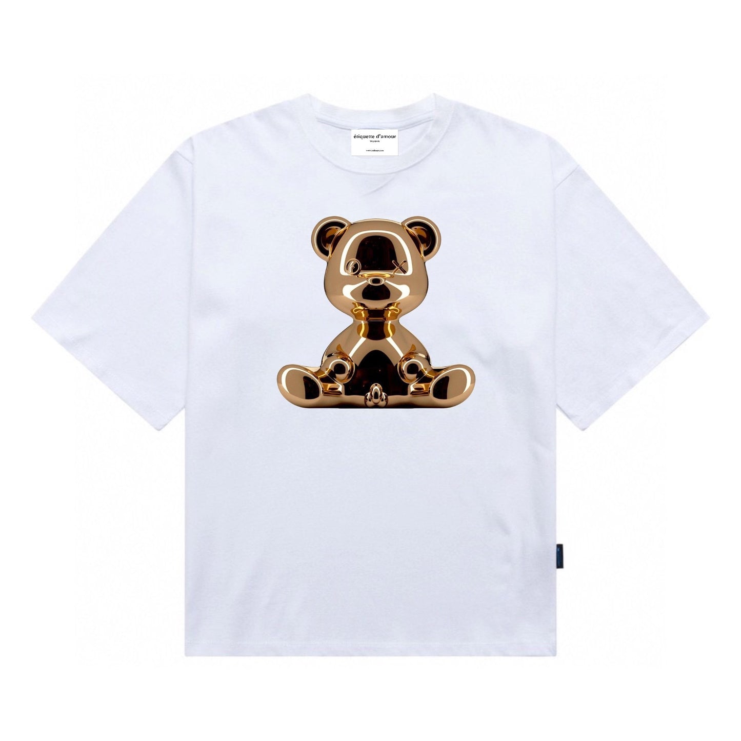 Etiquette Oversized T-Shirt - [0014] Golden Chrome Bear