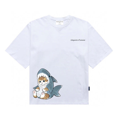 Etiquette Oversized T-Shirt - [0017] Meow Sharkie